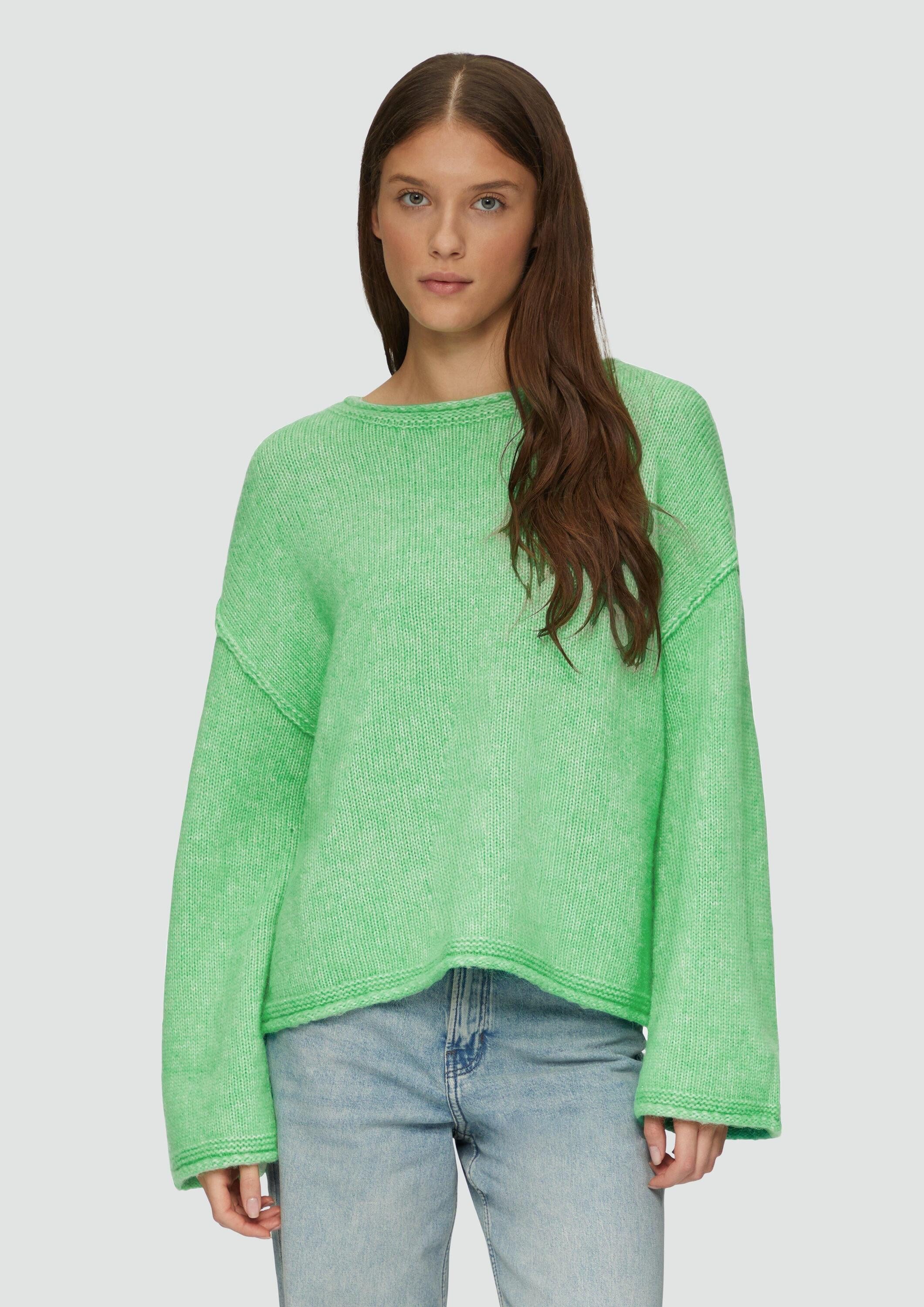 s.Oliver Longpullover Strickpullover Strickpullover mit weiten Ärmeln im Relaxed Fit