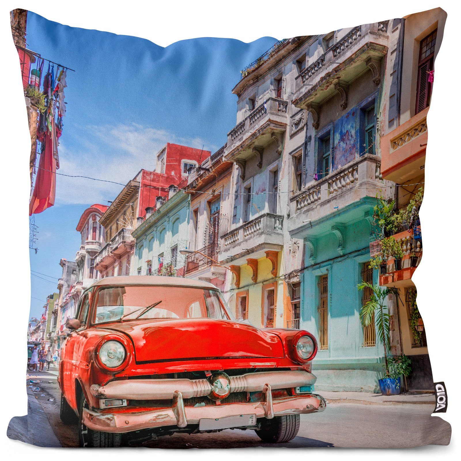 Kissenbezug, VOID Stadt Amerika Reisen Auto Karibik Werkstatt Tropen Sommer Sofa-Kissen Kuba Tuner Stück), (1 Vintage Havana Car Cuba Oldtimer Urlaub Fahrzeug