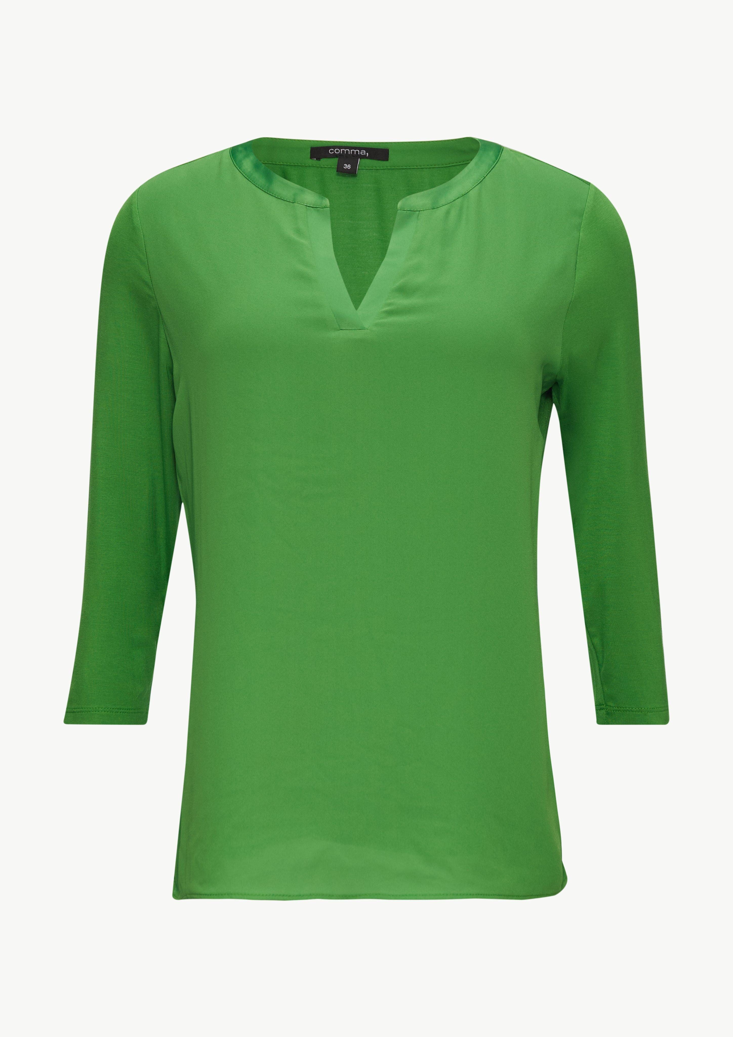 Comma Shirttop Longsleeve mit Tunika-Ausschnitt und günstig online kaufen