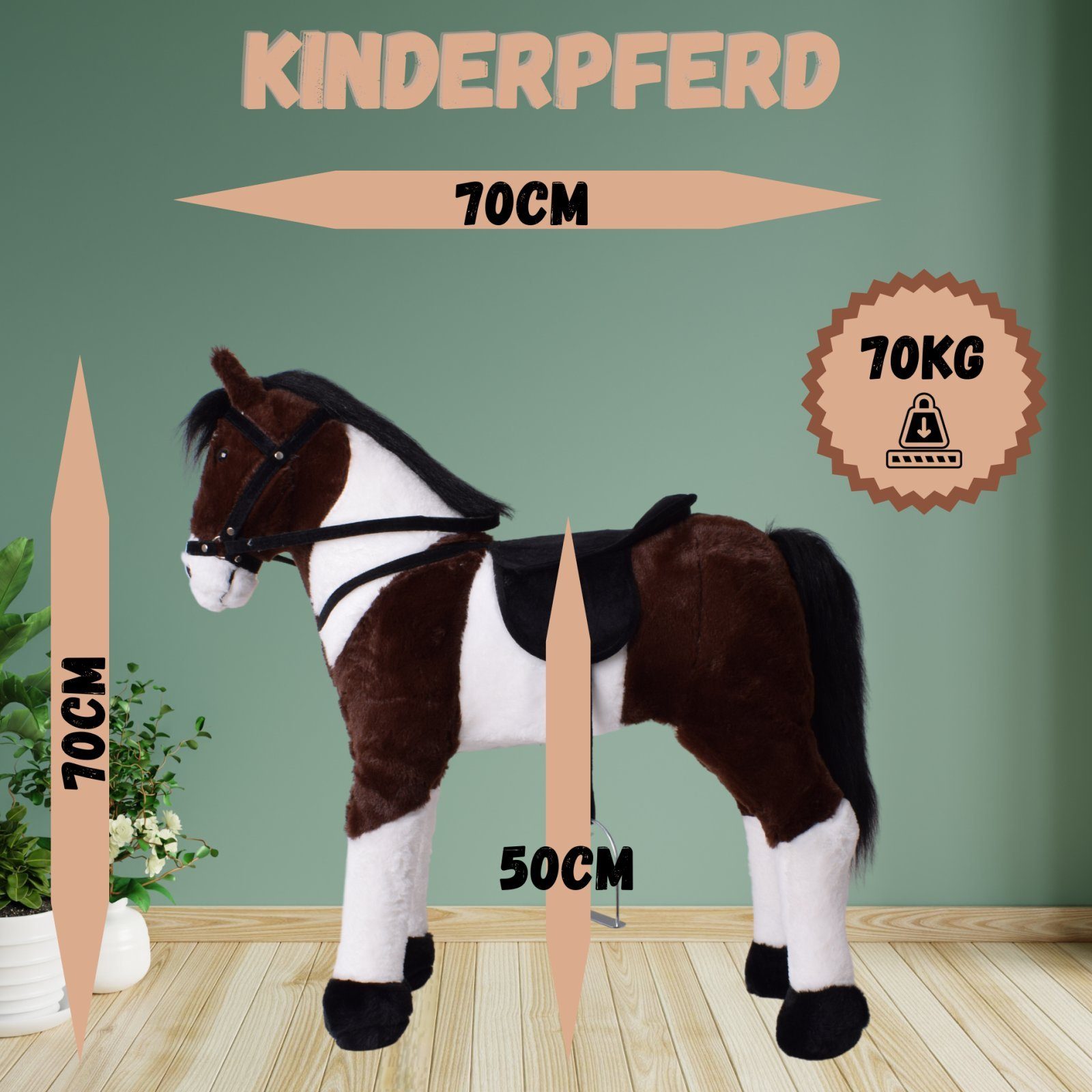 TE-Trend Reitpferd 70 cm Spielzeug Schaukelpferd günstig online kaufen