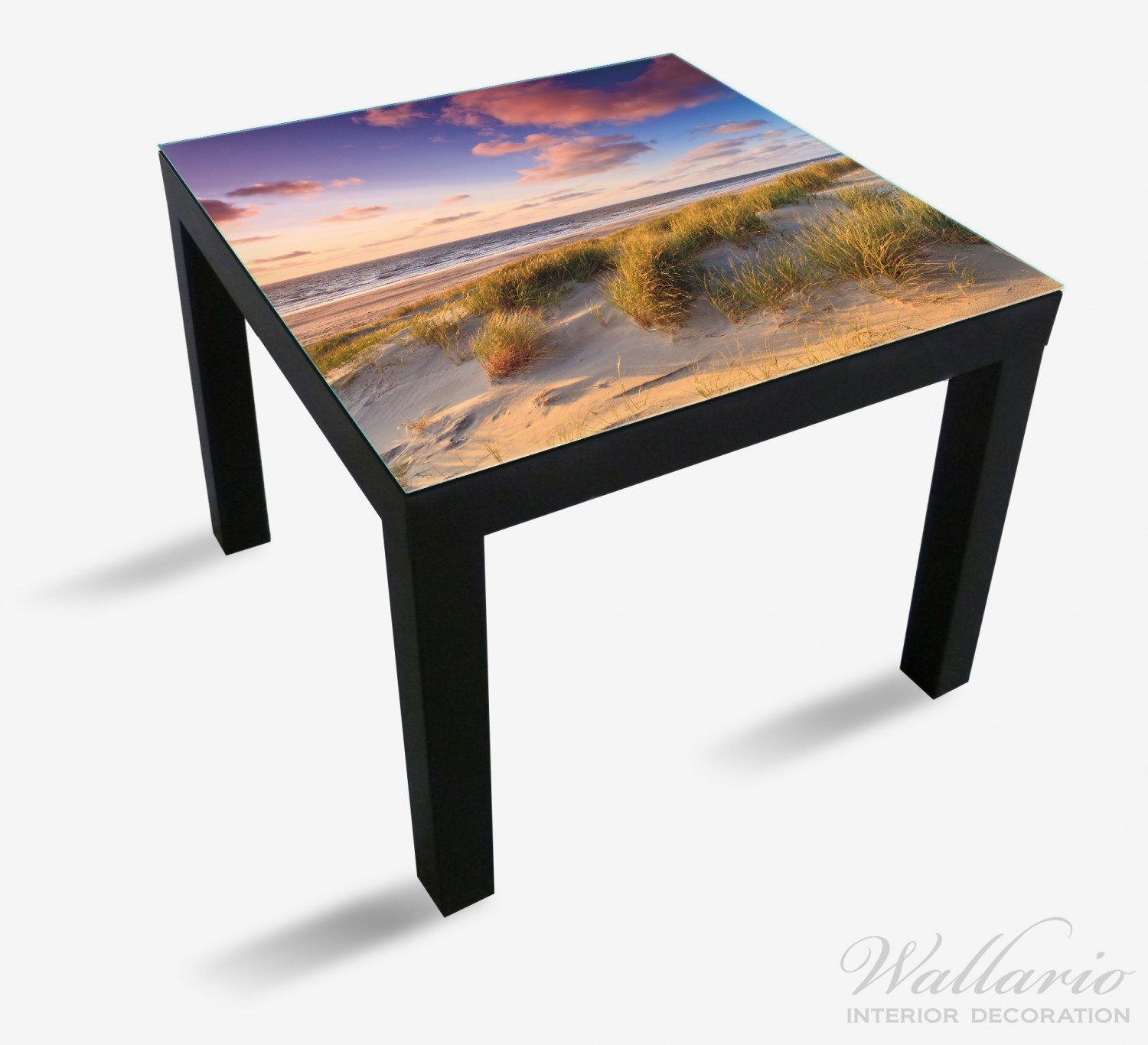 (1 für Tisch Sonnenuntergang - am Wallario Meer dem über Ikea Lack Strand geeignet St), Tischplatte Abendspaziergang