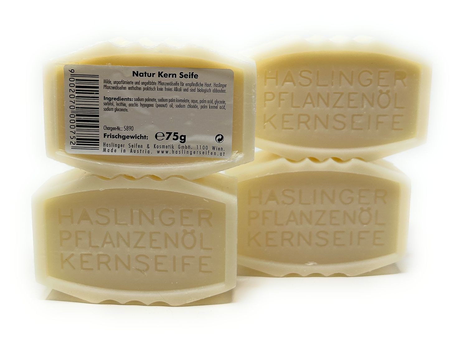 Haslinger Handseife 75g, 1 Stück, 1-tlg., Hand -und Körperseife ohne Parfüm und Farbstoffe