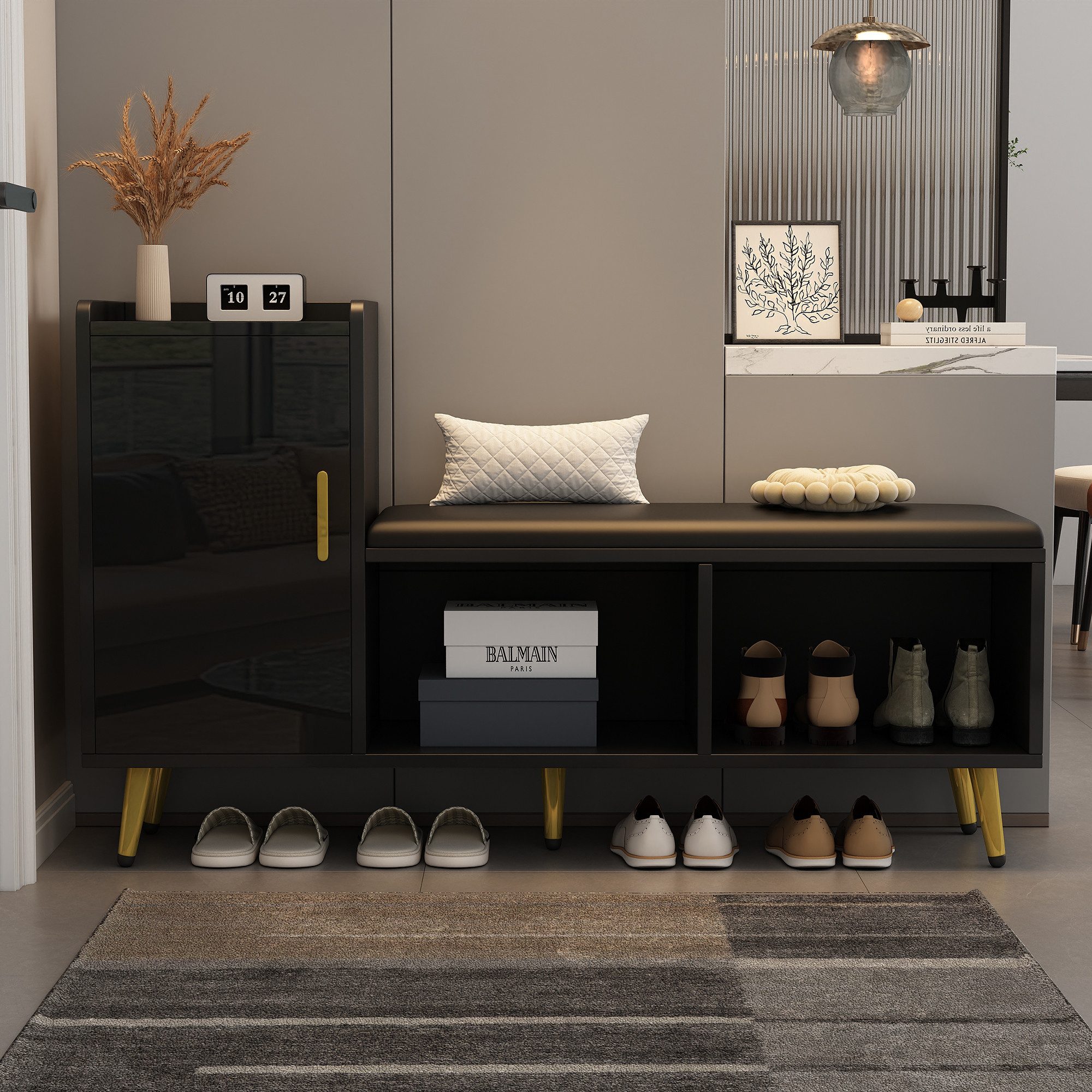 OKWISH Schuhschrank Sitzbank für Eingangsbereich (Eingang günstig online kaufen