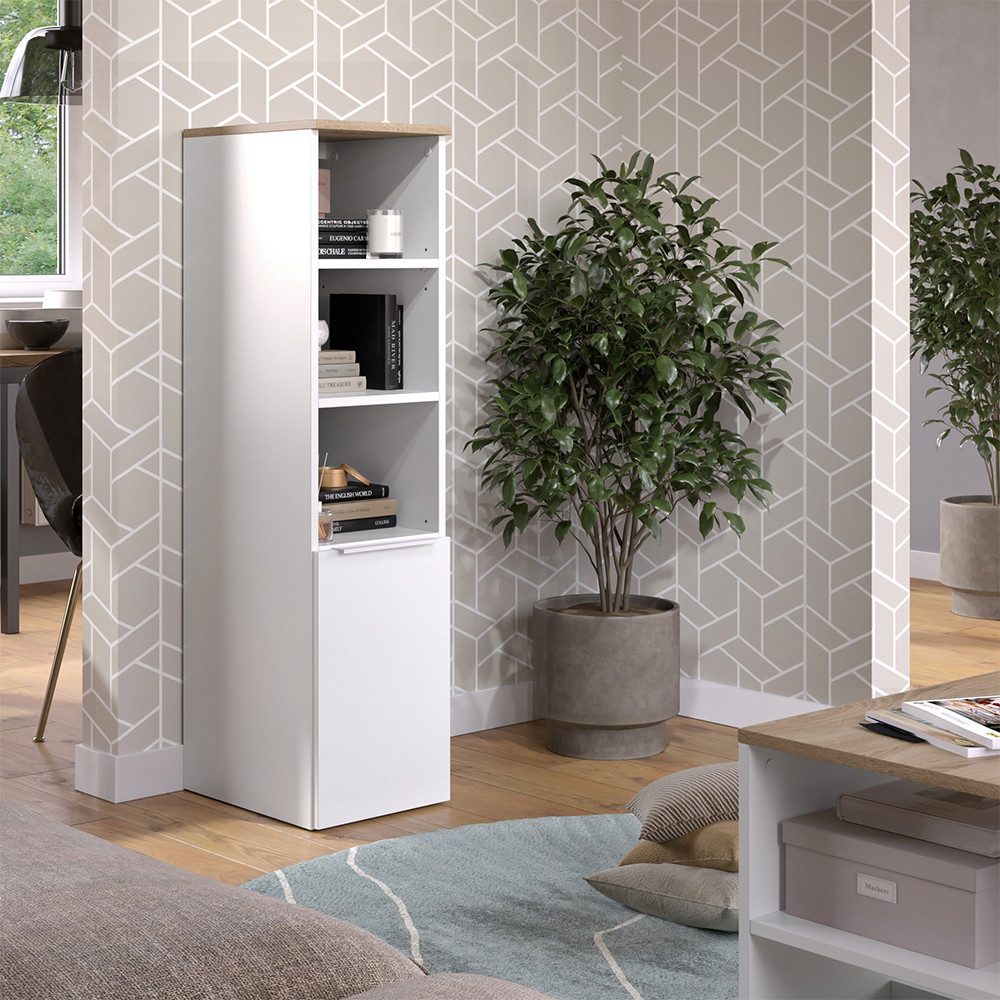 Vicco Aktenschrank Wido, Weiß/Sonoma, 30.2 x 120 cm mit einer Tür günstig online kaufen