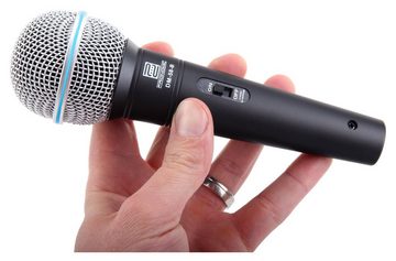 Pronomic Mikrofon DM-58-B Vocal Dynamisches-Mikrofon (Starter-Set, 4-tlg), Inkl. Stativ, Klemme, Gewinde, Etui und Kabel