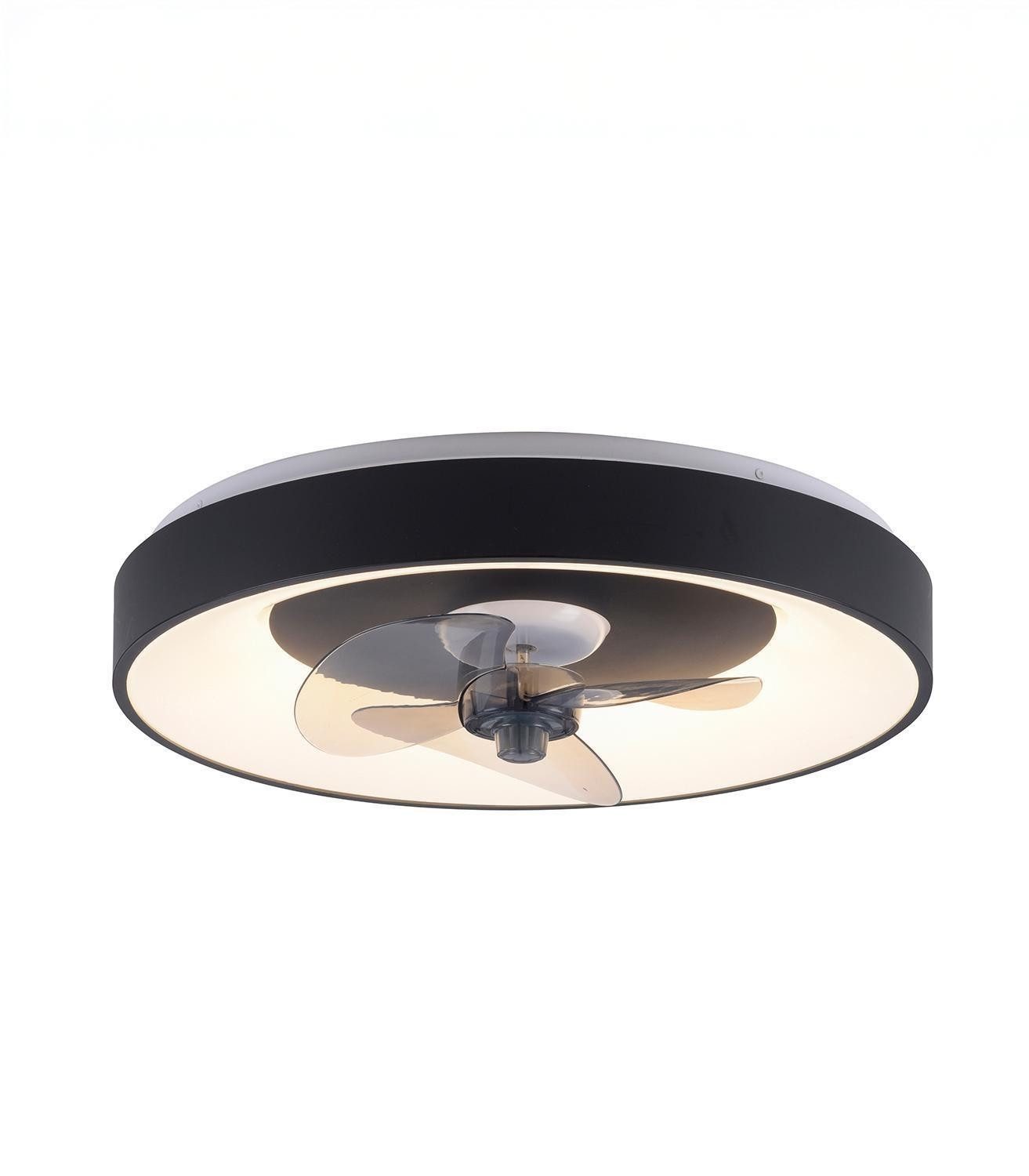 LED Deckenleuchte VENIKA, Ø 48,6 cm, Schwarz, Kunststoff
