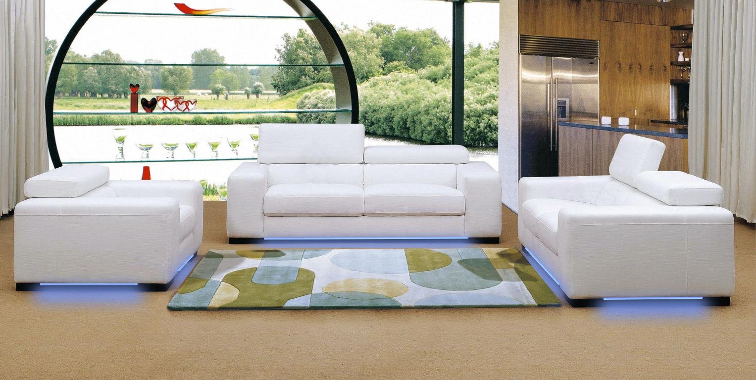 Couch Sofa Sofa Made Design 3+2 JVmoebel Polster Leder Set Sofagarnitur Wohnzimmer, Europe in