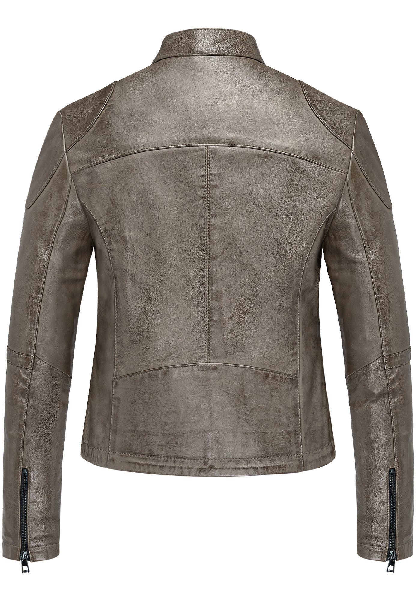 REPUBLIX Lederjacke OPAL Echtleder Damen Biker Zipper Jacke