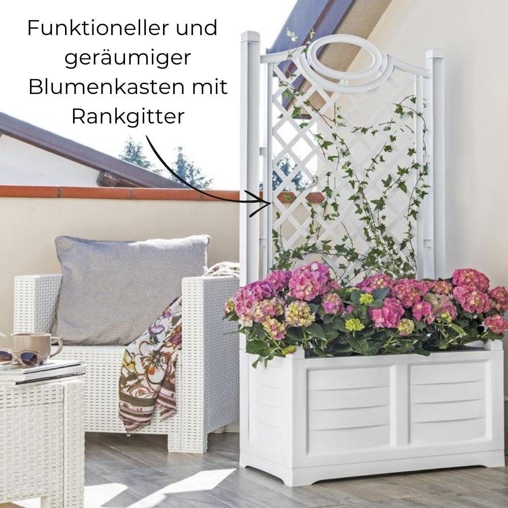Blumentopf Spalier GarPet Blumenkasten Pflanzkübel mit Rankhilfe Pflanzkübel Rankgitter anthrazit