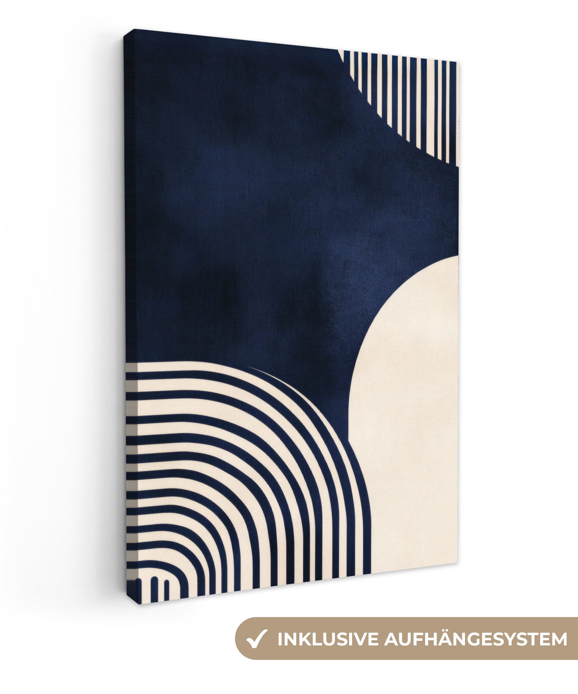 OneMillionCanvasses® Leinwandbild Dunkelblau - Abstrakt - Linien, Fotodruck günstig online kaufen