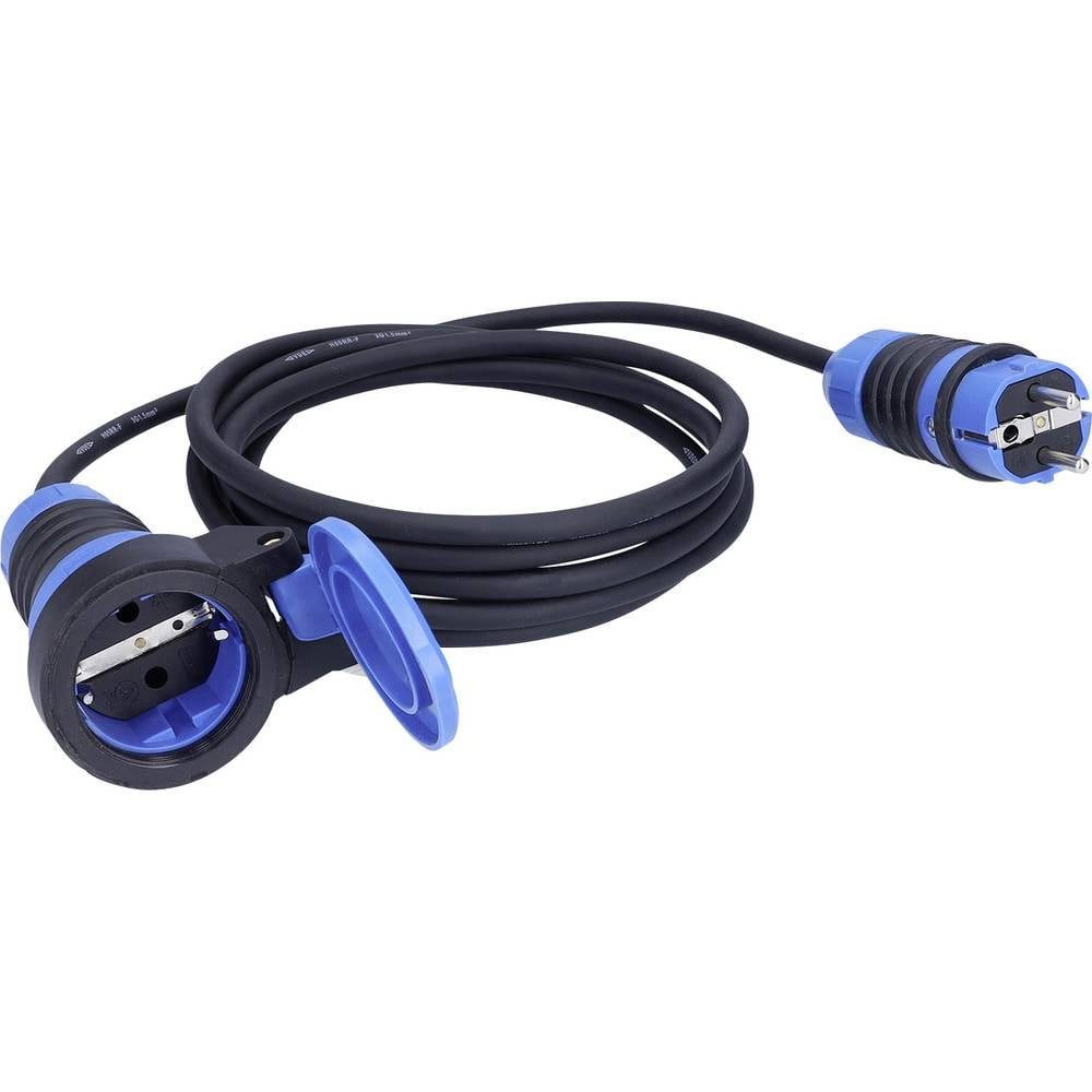 as - Schwabe Strom Verlängerungskabel 16 A Schwarz/Blau 25 m H05RN-F 3G 1,5 mm² mit Verlängerungskabel, mit Schutzkappe