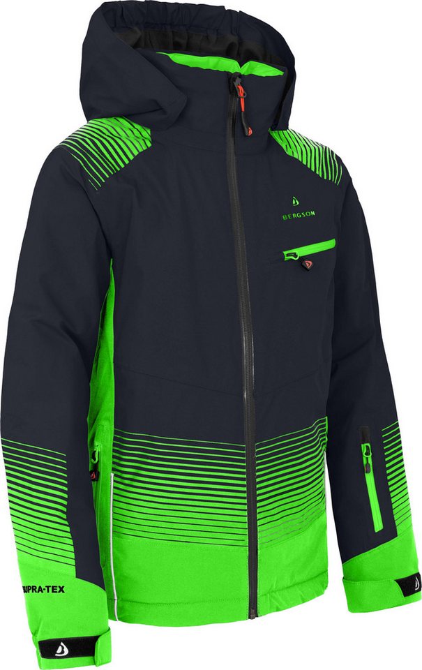 Bergson Skijacke VEIKO Kinder Skijacke, warm, funktional und stylisch, Normalgrößen, Nacht b