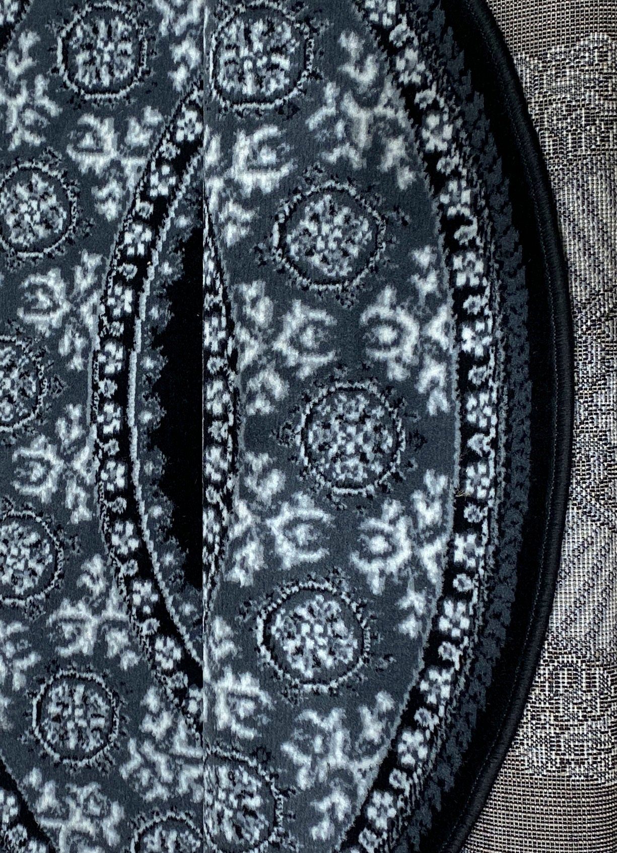 Teppich Shari, Home affaire, 7 elegant grau mit Bordüre, Orient-Dekor, weich, Kurzflor, pflegeleicht, Höhe: mm, rund