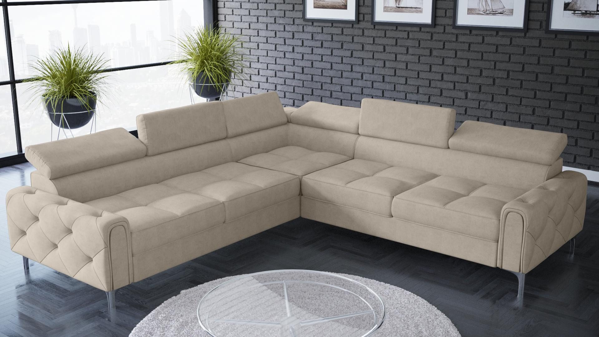 Xlmoebel Ecksofa Multifunktionale L-Form Couch mit hochwertiger Polsterung, Hergestellt in Europa