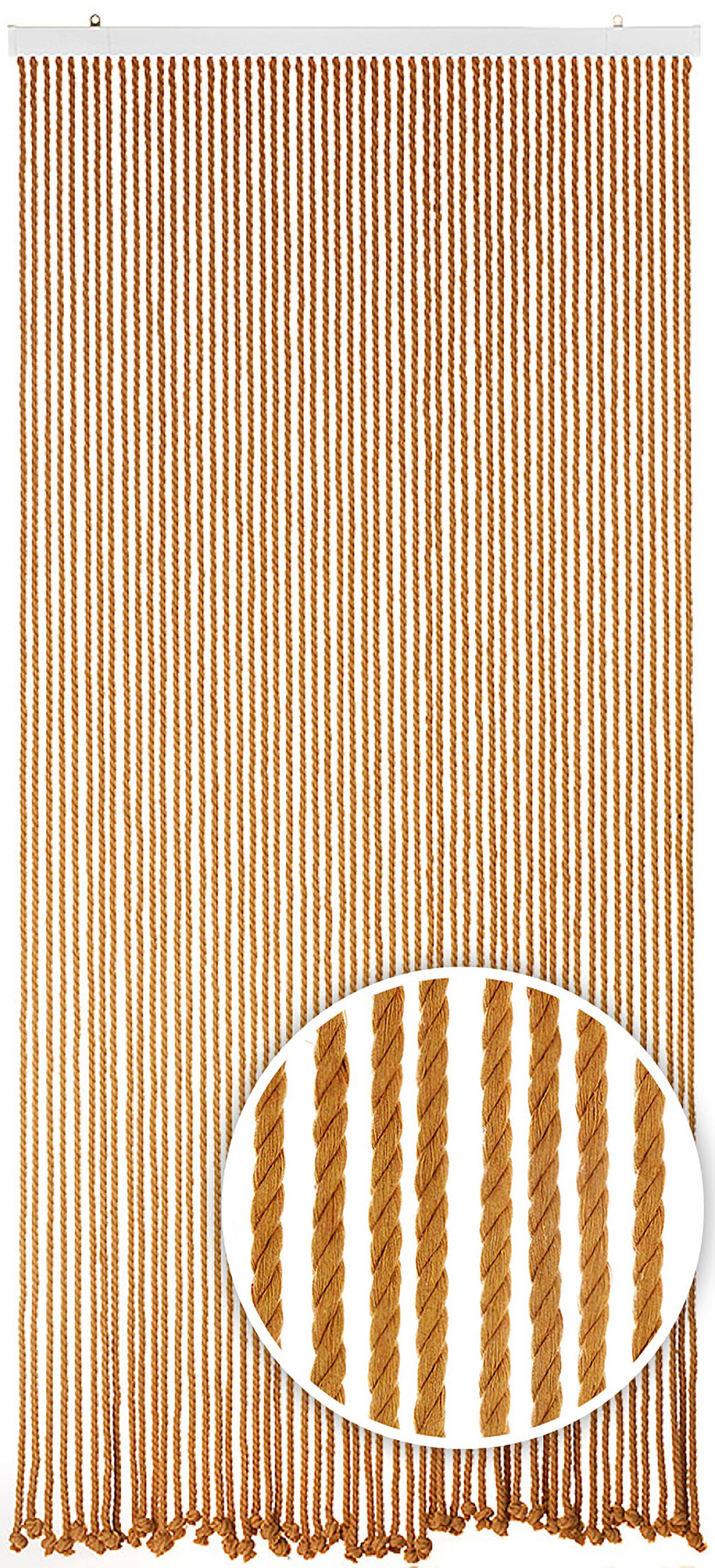 LIGHT transparent Ösen (1 Seilvorhang BROWN Türvorhang Kobolo, cm, 54 St), Stränge 90x200