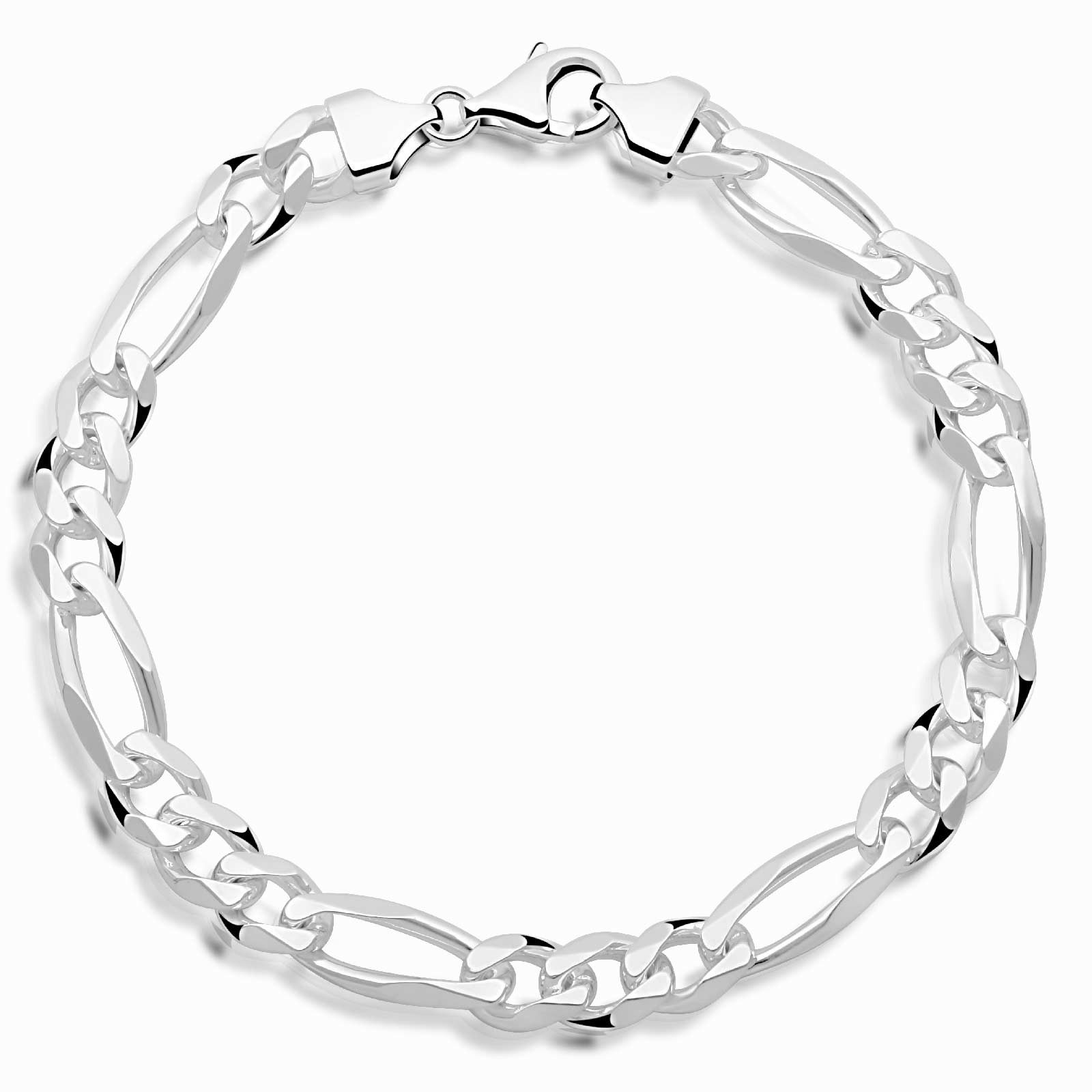 Silberarmband Figaroarmband 7 mm 925er Sterling Silber Massiv
