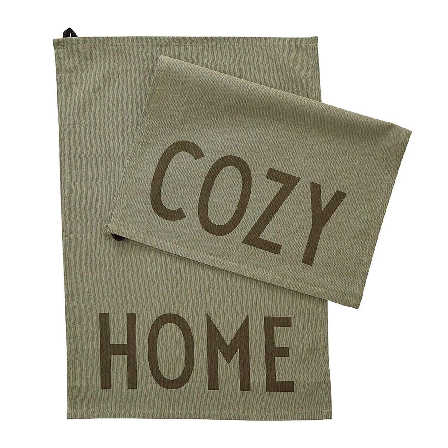 Design Letters Geschirrtuch Favourite Olivgrün, (2-tlg)