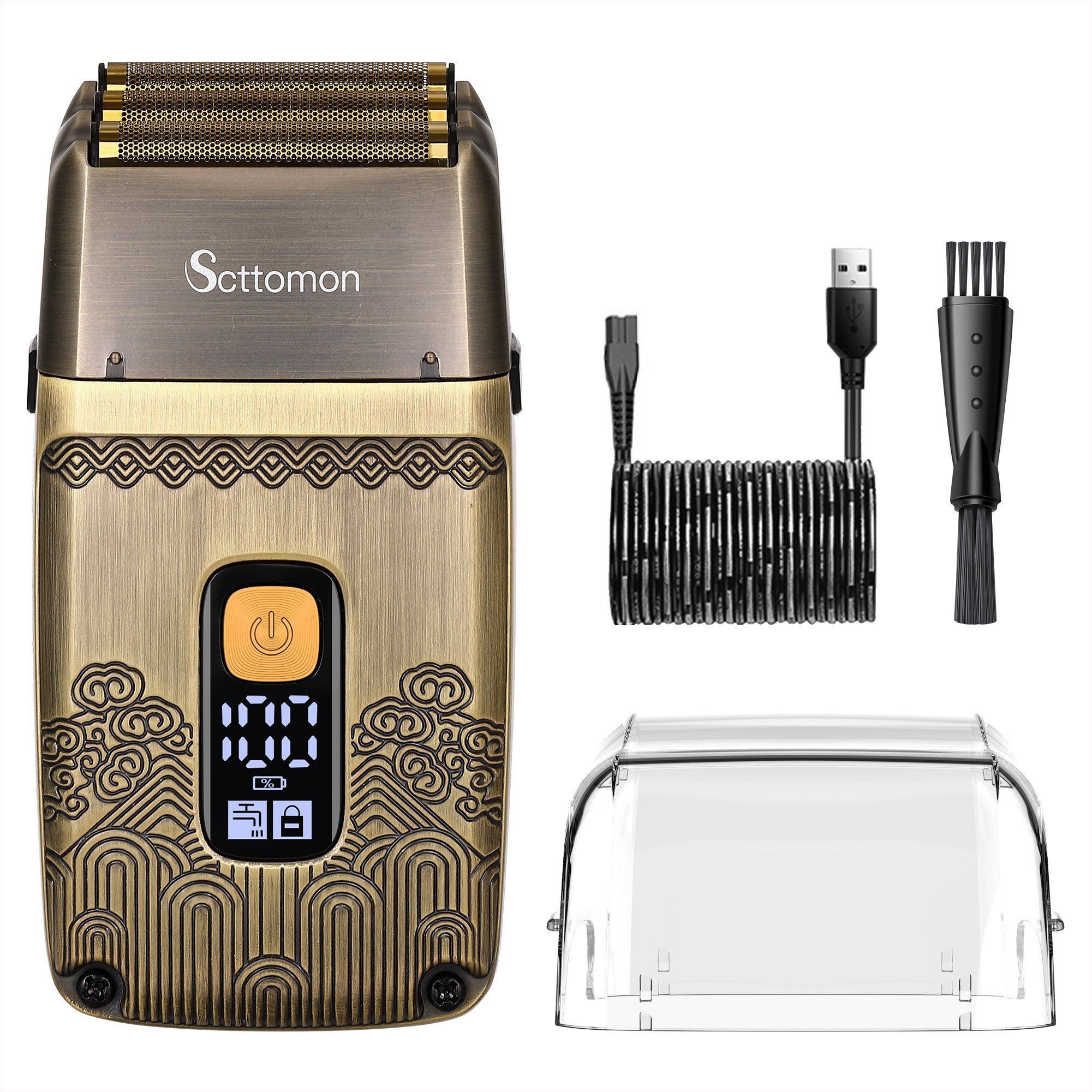 Scttomon Elektrorasierer RSCW-767, Aufsätze: 1, Langhaartrimmer, Folienrasierer, Wet&Dry