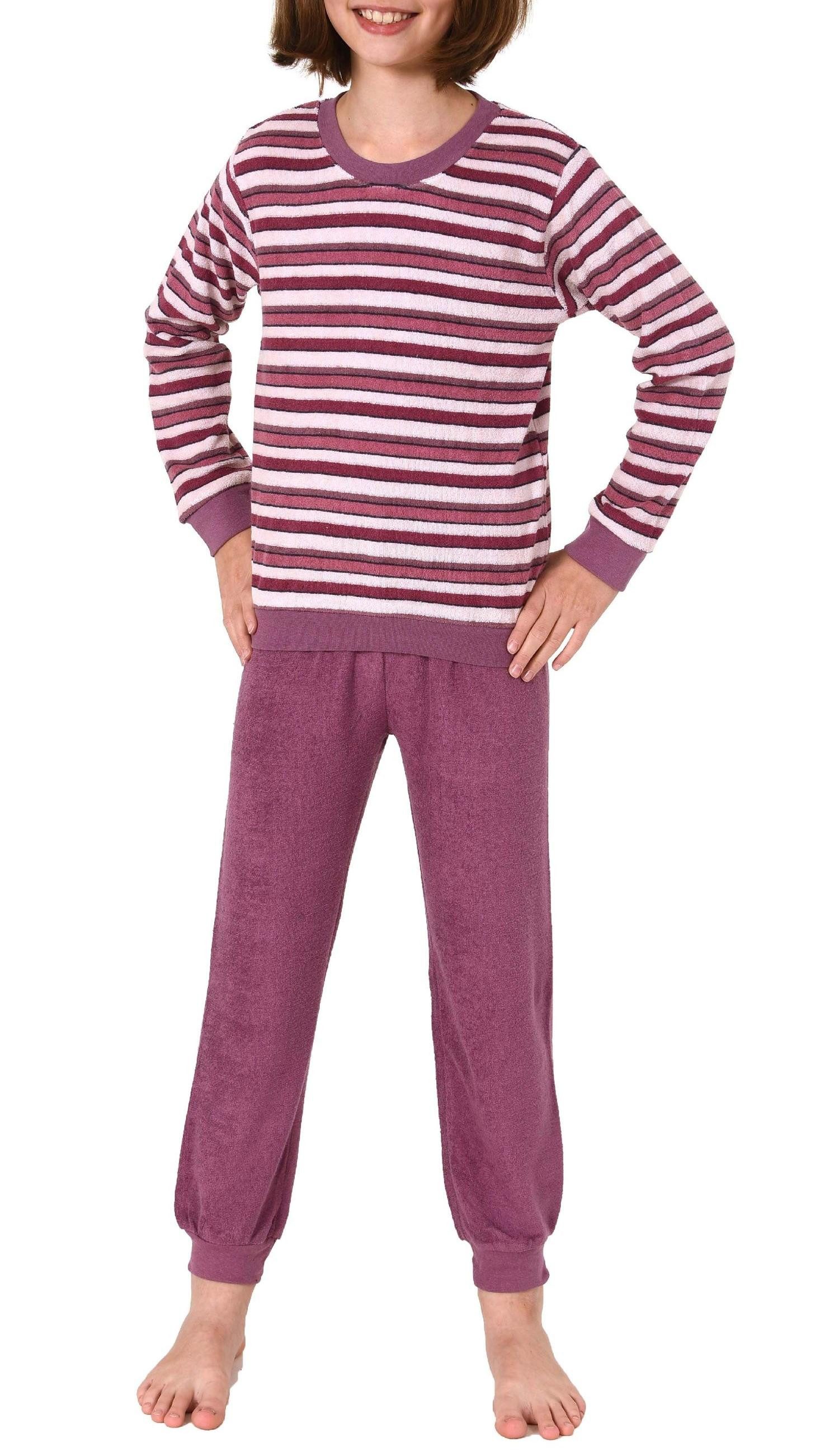 Normann Pyjama Mädchen Frottee Schlafanzug langarm mit Bündchen - 291 13 572 – Bild 2 von 4