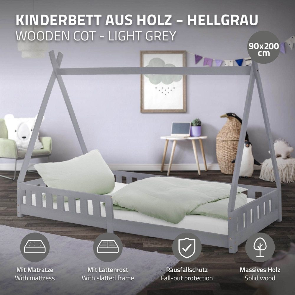 ML-DESIGN Spielbett Hausbett Tipi Zeltbett inkl. günstig online kaufen