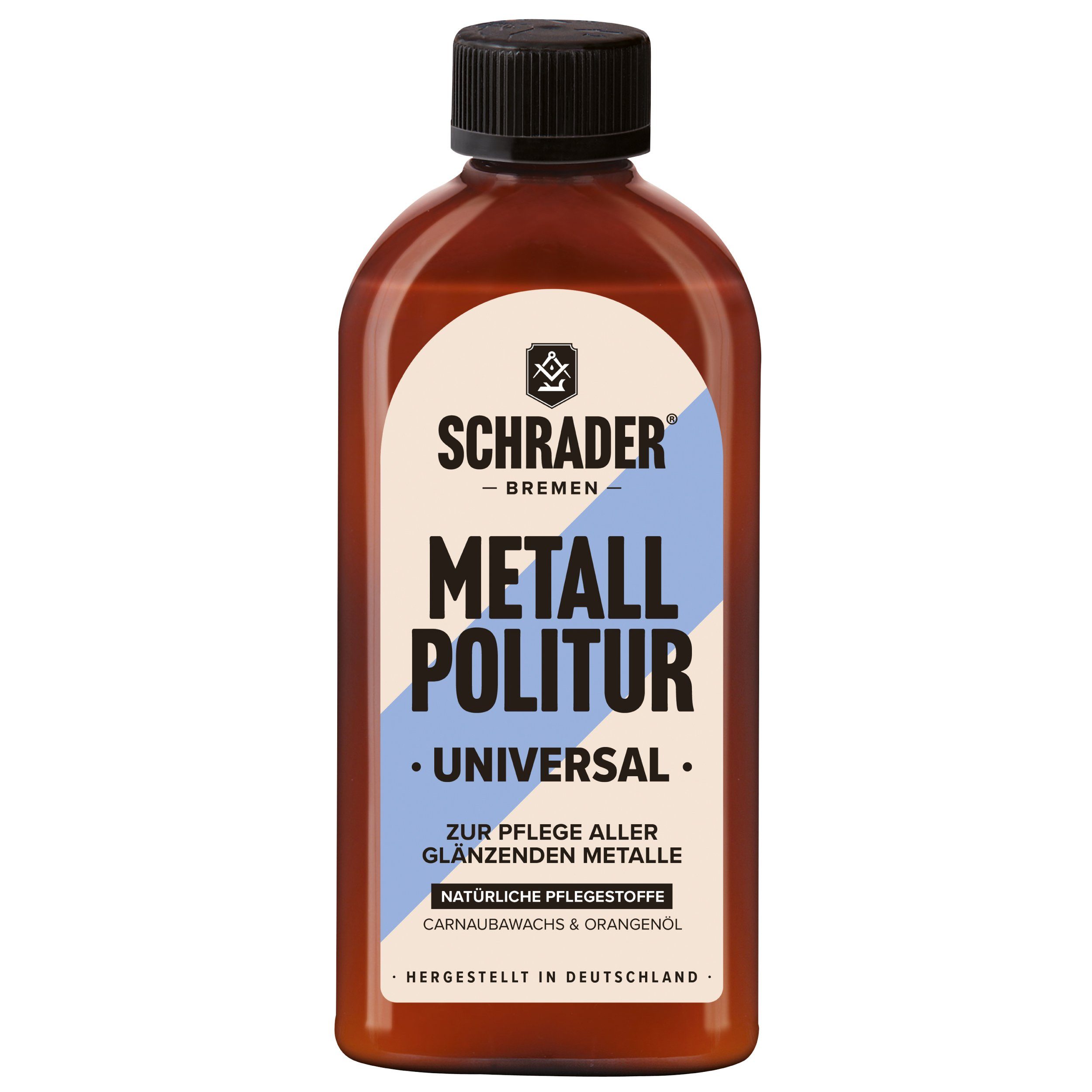 Schrader Metall Politur universal - 250ml - Politur, für unlackierte und glänzende Metalle - Made in Germany