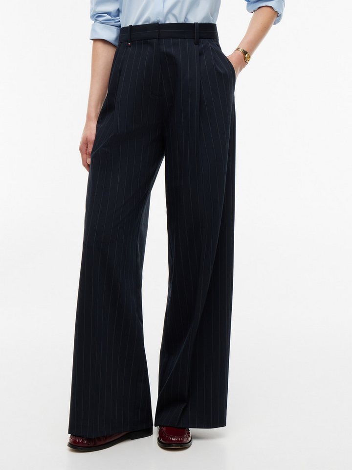 Tommy Hilfiger Anzughose VISCOSE BLEND WIDE LEG Materialmix, lässig geschnitten