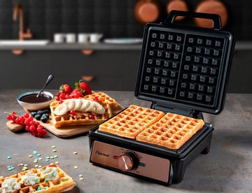 bestron Waffeleisen AWM100CO, 1600 W, für belgische Waffeln, Brüsseler Waffeleisen