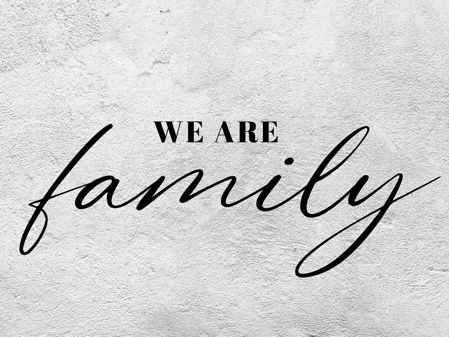 queence Küchenrückwand Spruch Familie "We are Family" grau Beton Optik - Spritzschutz, inkl. Klebepads und Saugnäpfen für eine flexible Befestigung