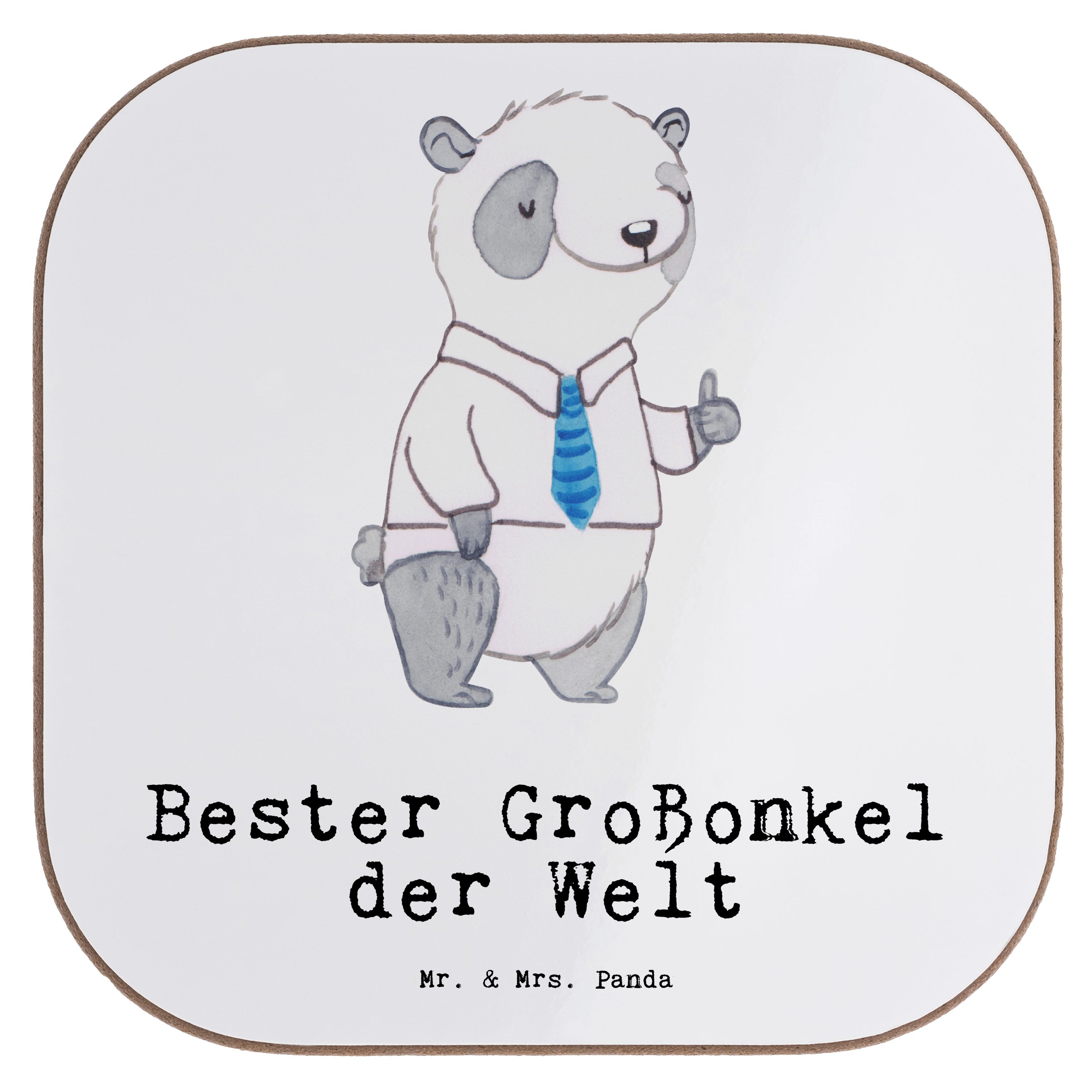 Bierdeckel, Großonkel Mrs. - Bester U, Geschenk, für, Weiß 1-tlg. Panda Panda - Getränkeuntersetzer & Welt Mr. der