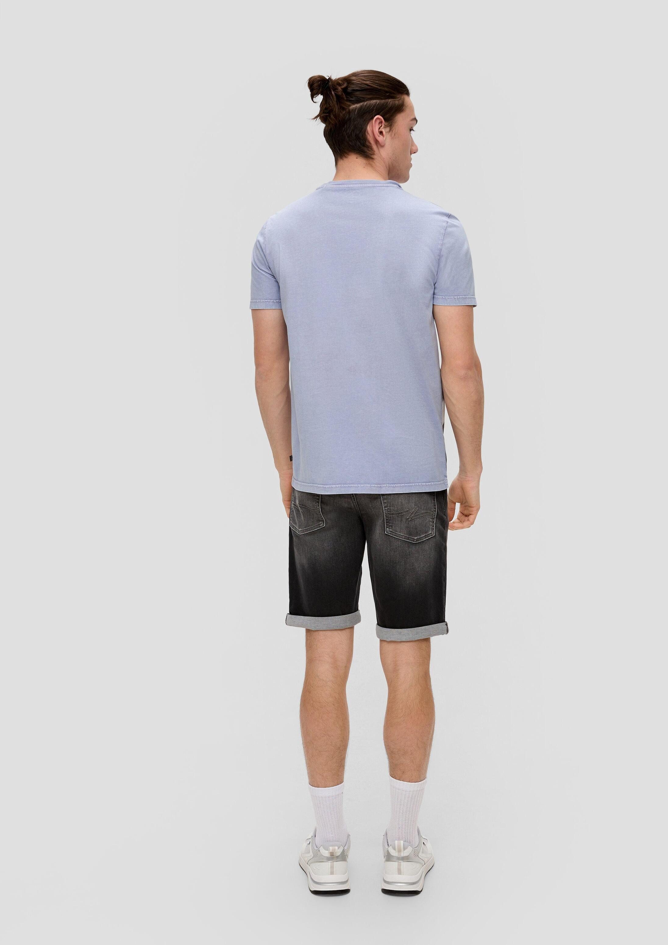 QS Kurzarmshirt T-Shirt T-Shirt mit Frontprint aus reiner Baumwolle
