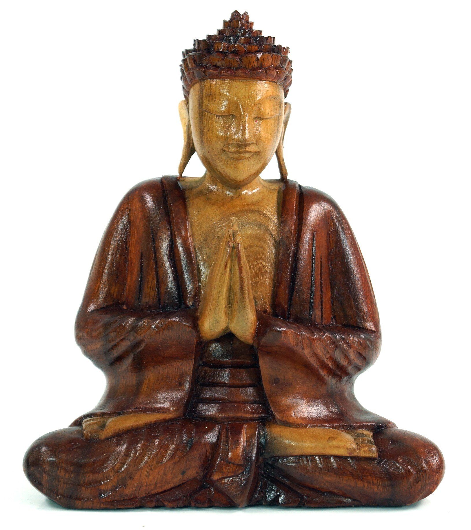 Guru-Shop Buddhafigur Holzbuddha, Buddha Statue, Handarbeit 20 cm..