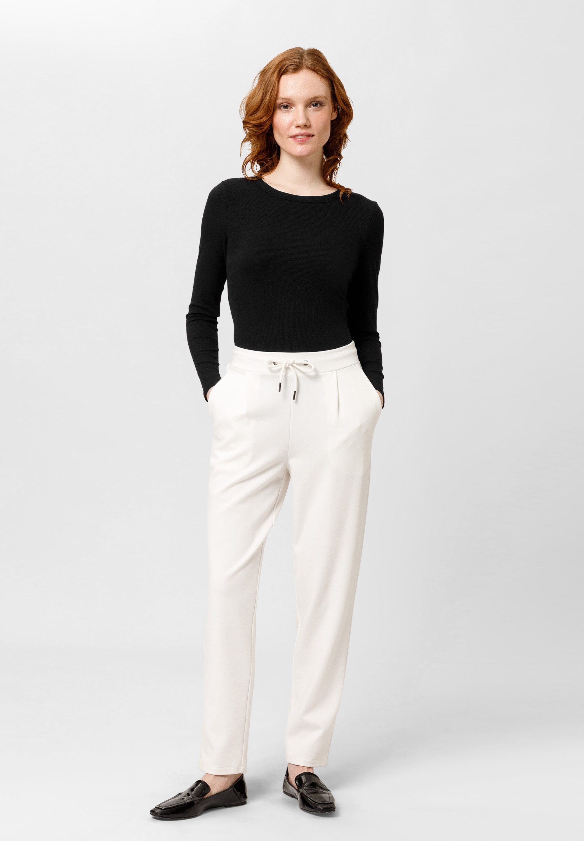 Les Lunes Langarmshirt RYLIEE Longsleeve Rib Leichtes Ryliee Longsleeve aus geripptem Bambus Mix im Slim Fit