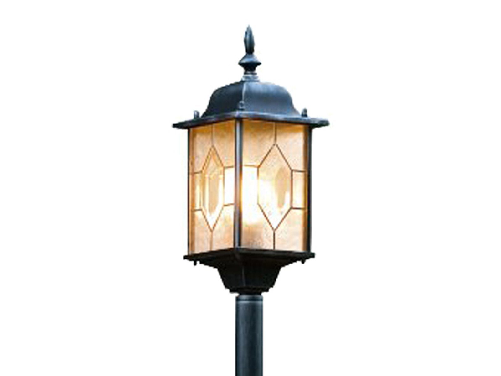 KONSTSMIDE LED Pollerleuchte, LED wechselbar, Warmweiß, Garten-Laterne Landhausstil, Wegbeleuchtung mit Bleikristall, H: 115cm