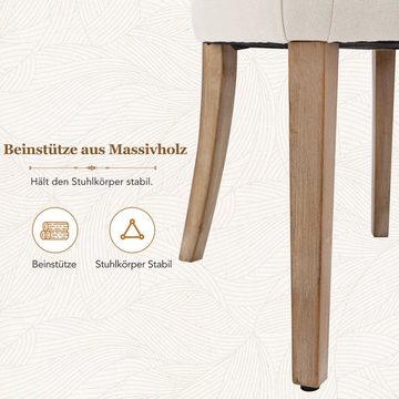 Sweiko Esszimmerstuhl (2 St), Polsterstuhl mit Holzbeinen und Rückenlehne