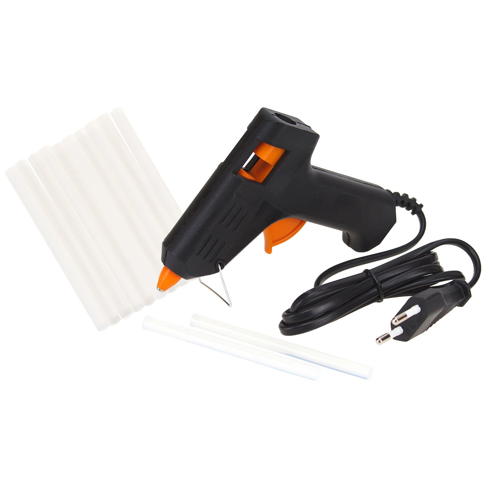 peveha24 Heißklebepistole Mini Heißklebepistole mit 7,2mm Klebesticks 230V Netzbetrieb 12