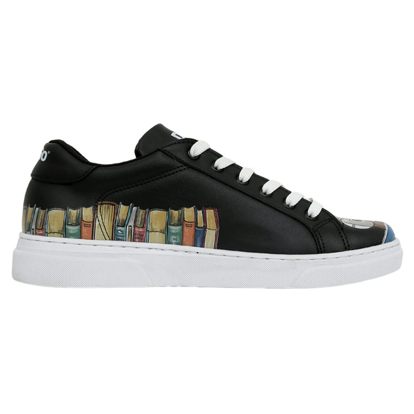 DOGO Ace Low-Top Sneaker The Wise Owl Black Damen Sneaker Sneaker Handgefertigt