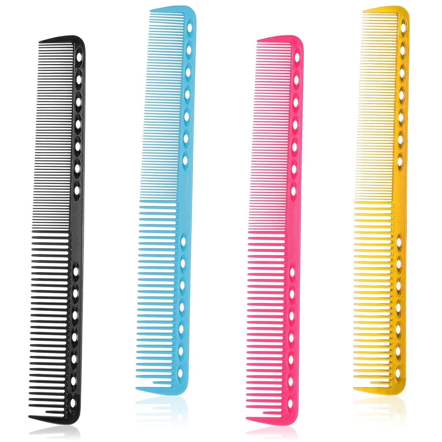 Schneidekamm 4er Set Carbon Haarkamm Friseur Antistatisch Hitzebeständig - Schwarz