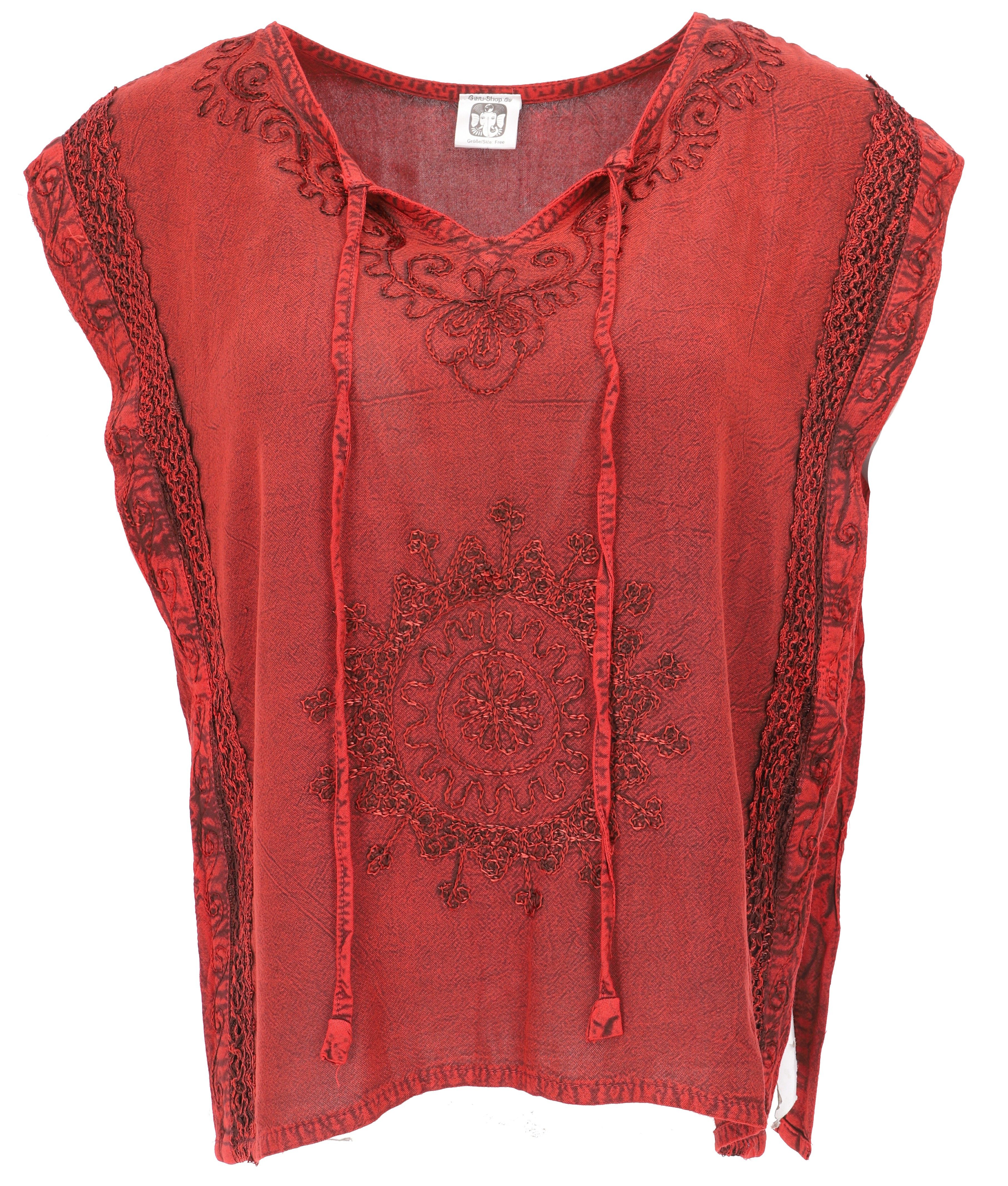 Guru-Shop T-Shirt Besticktes indisches Hippie Top, Boho chic.. Festival, Ethno Style, alternative Bekleidung