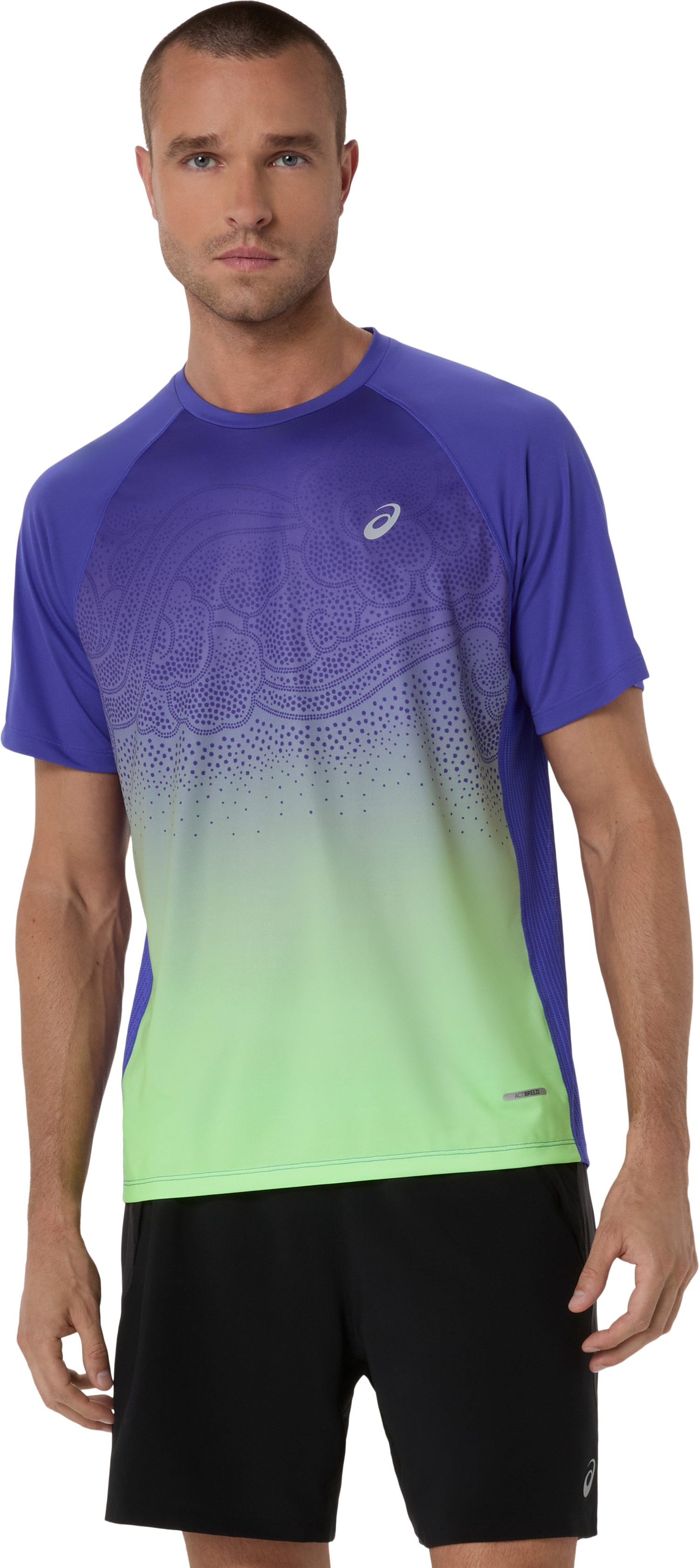 Asics Laufshirt ROAD FADE SS TOP Kurzarm, für Erwachsene, mit Grafik-Print, mit Mesh-Einsätzen