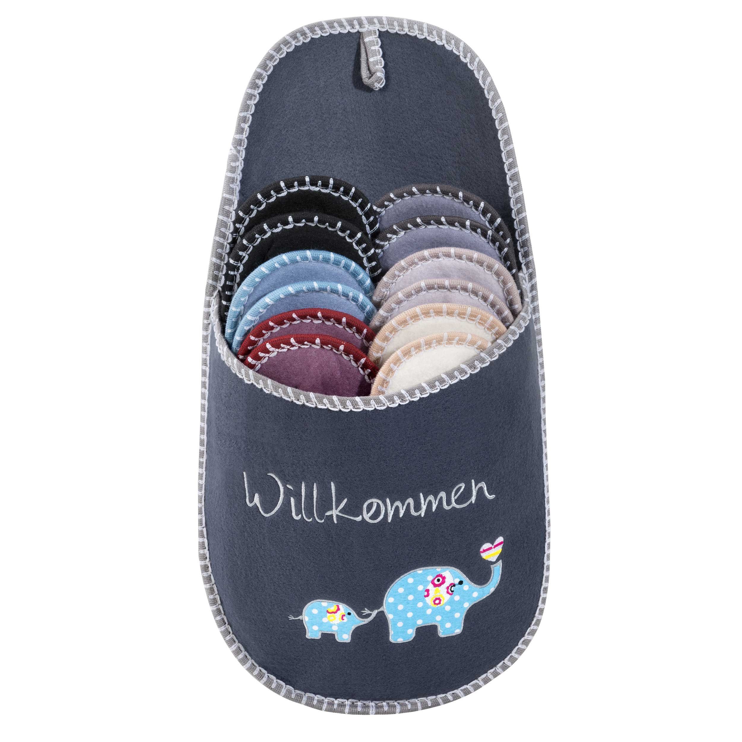 ONVAYA ABS Gästepantoffel Elephant, Elefant, 6er Set, Gästeschuhe aus Filz Pantoffel