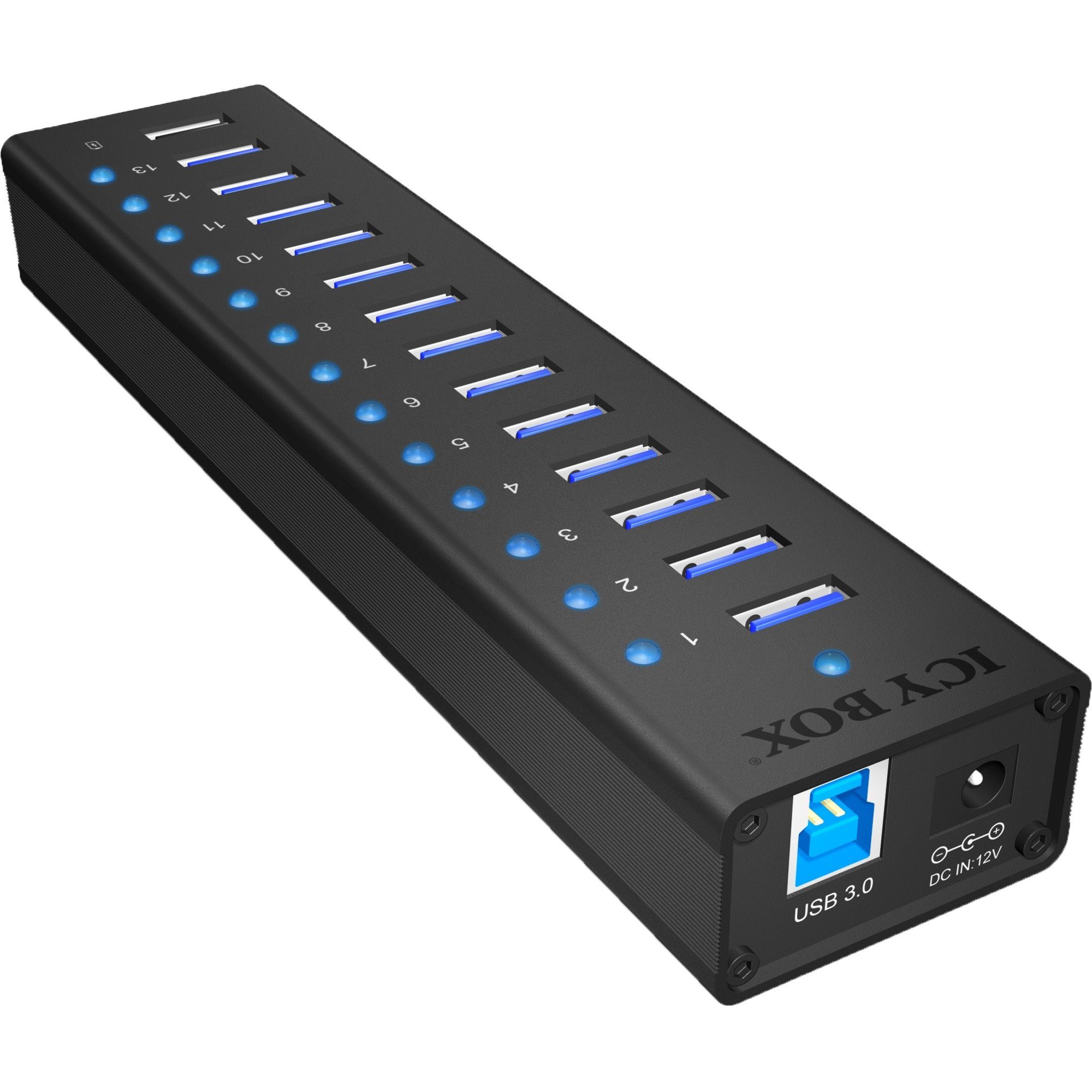 ICY BOX ICY BOX IB-AC6113, USB-Hub, (13x USB 3.0, inkl. Computer-Adapter