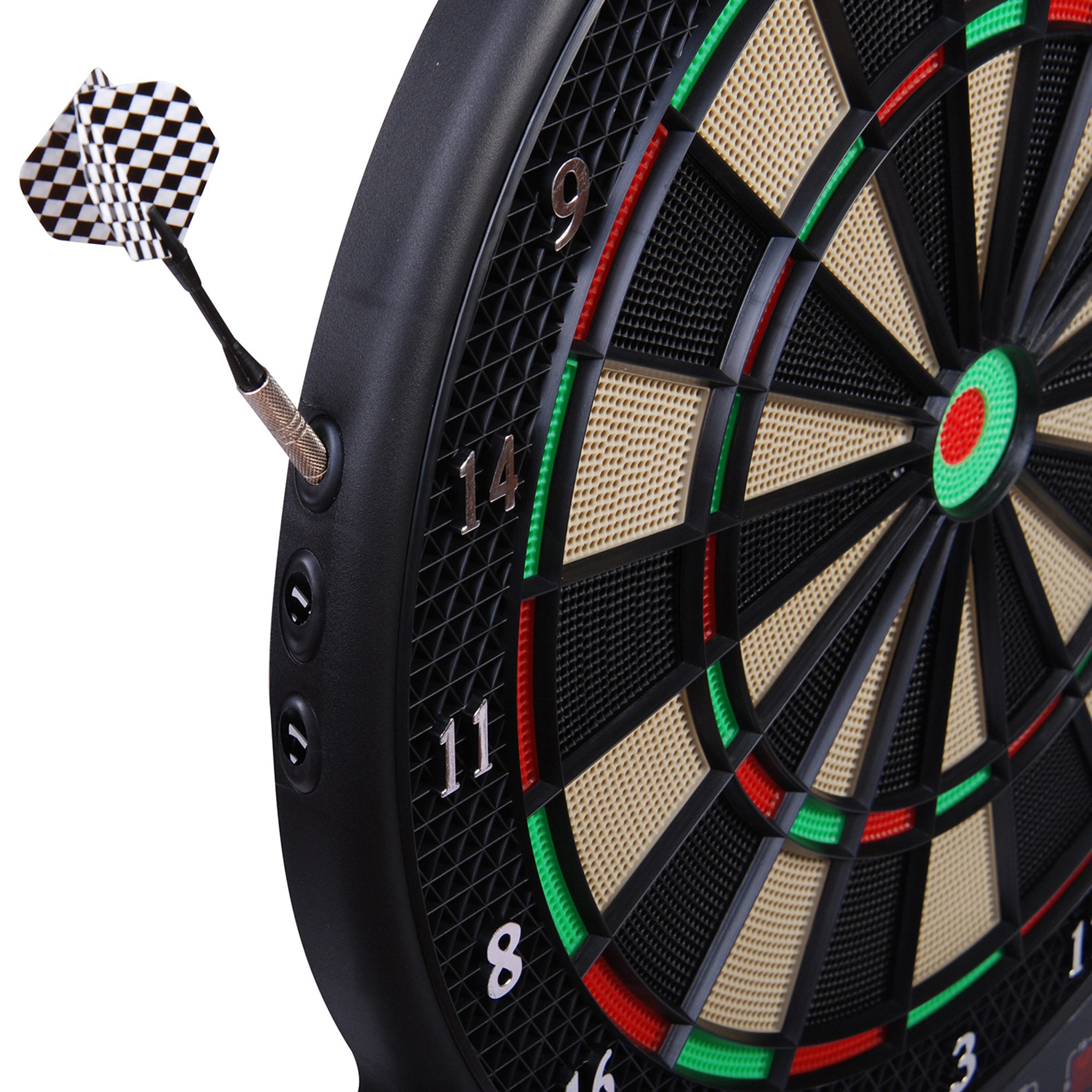 SeedWave Dartscheibe Elektronische Dartboard, 6 Darts, 24 Dartköpfen, 243 Spielvariationen, für 16 Spieler, interaktive Soundeffekte, große Auffangfläche