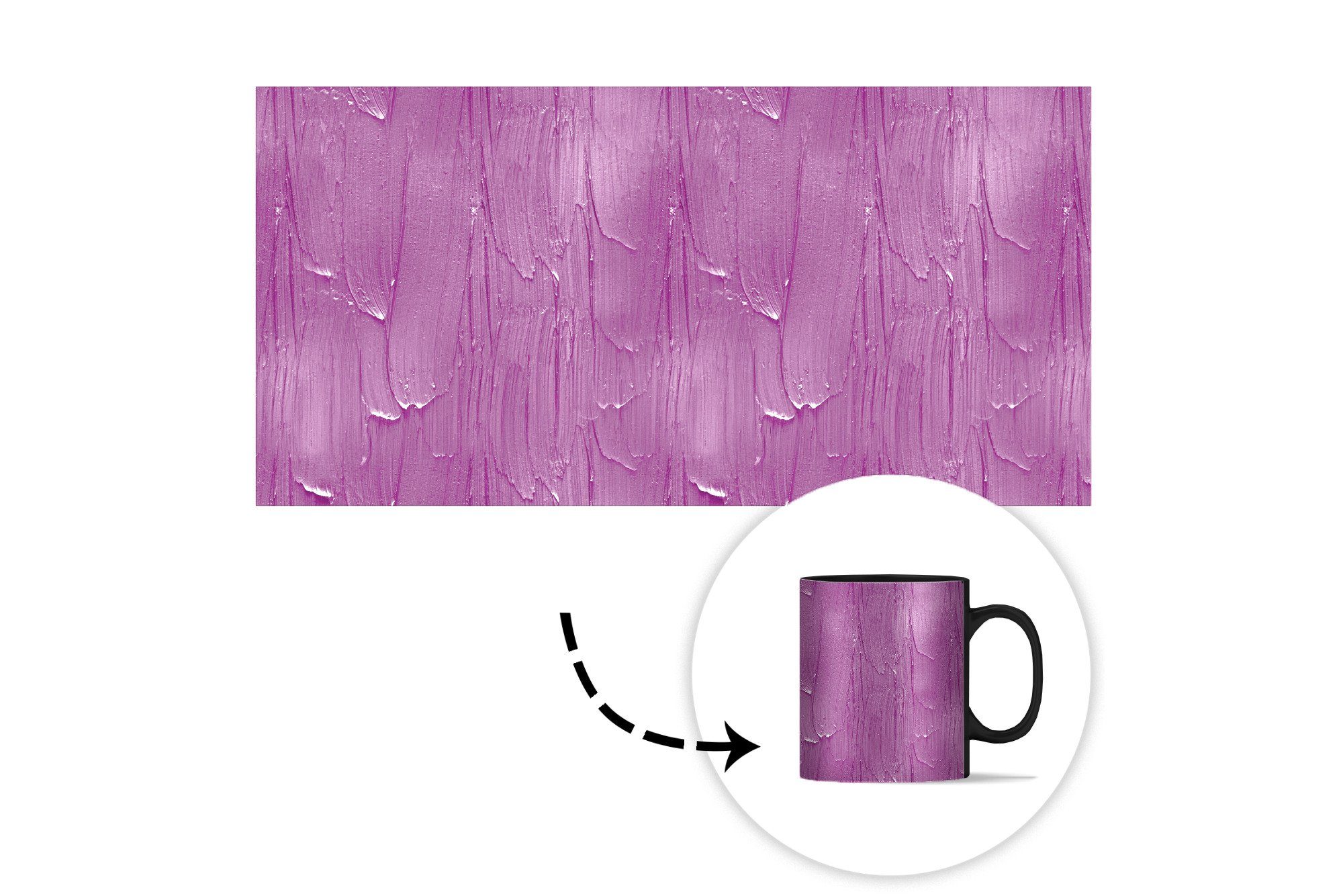 MuchoWow Tasse Muster - Farbe Geschenk Teetasse, Kaffeetassen, Farbwechsel, Keramik, - Lila, Zaubertasse