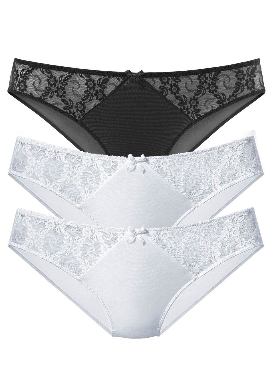 petite fleur Slip (3-St) mit hübschen Spitzeneinsätzen