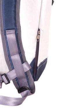 360Grad Rucksack Rucksack Landgang groß, Segel Weiss Blau Recycling - Segeltuch