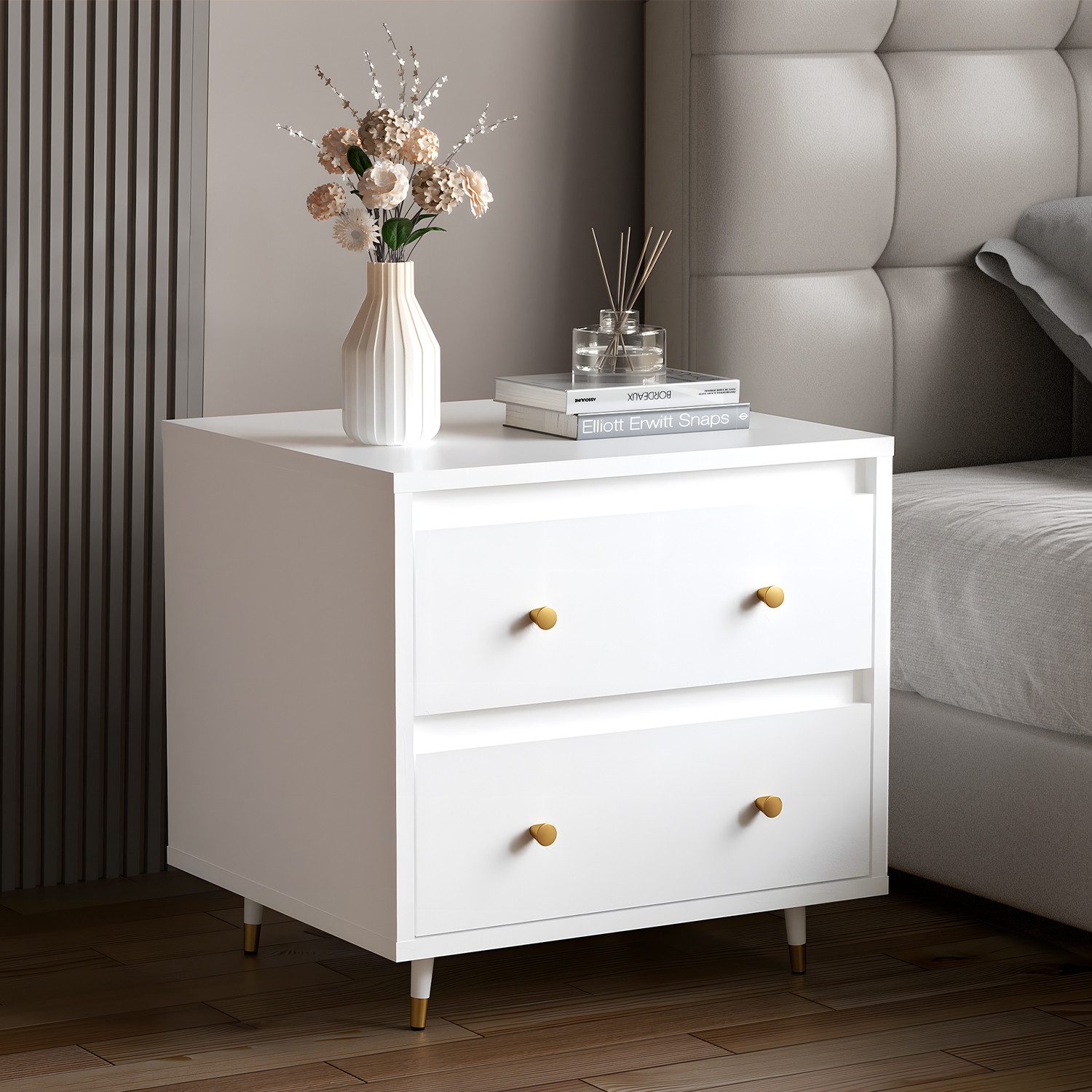 Lexzurn Nachttisch Nachttisch(1-St/2-St), Beistelltisch mit 2 Schubladen (M günstig online kaufen