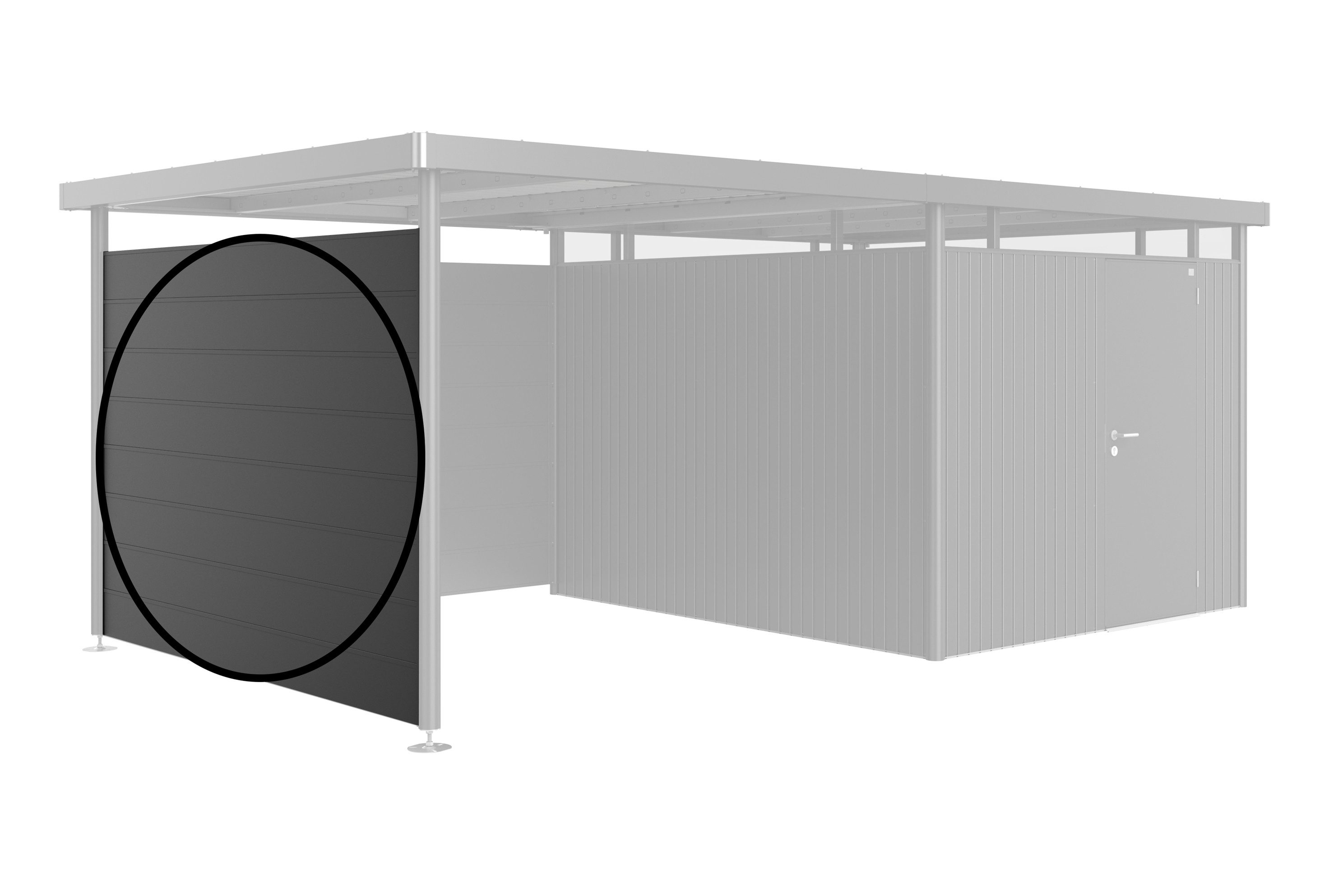 Biohort Gerätehaus-Seitenwand für Gerätehaus HighLine Seitendach H5/H6, verschiedene Farben, BxH:277x181 cm