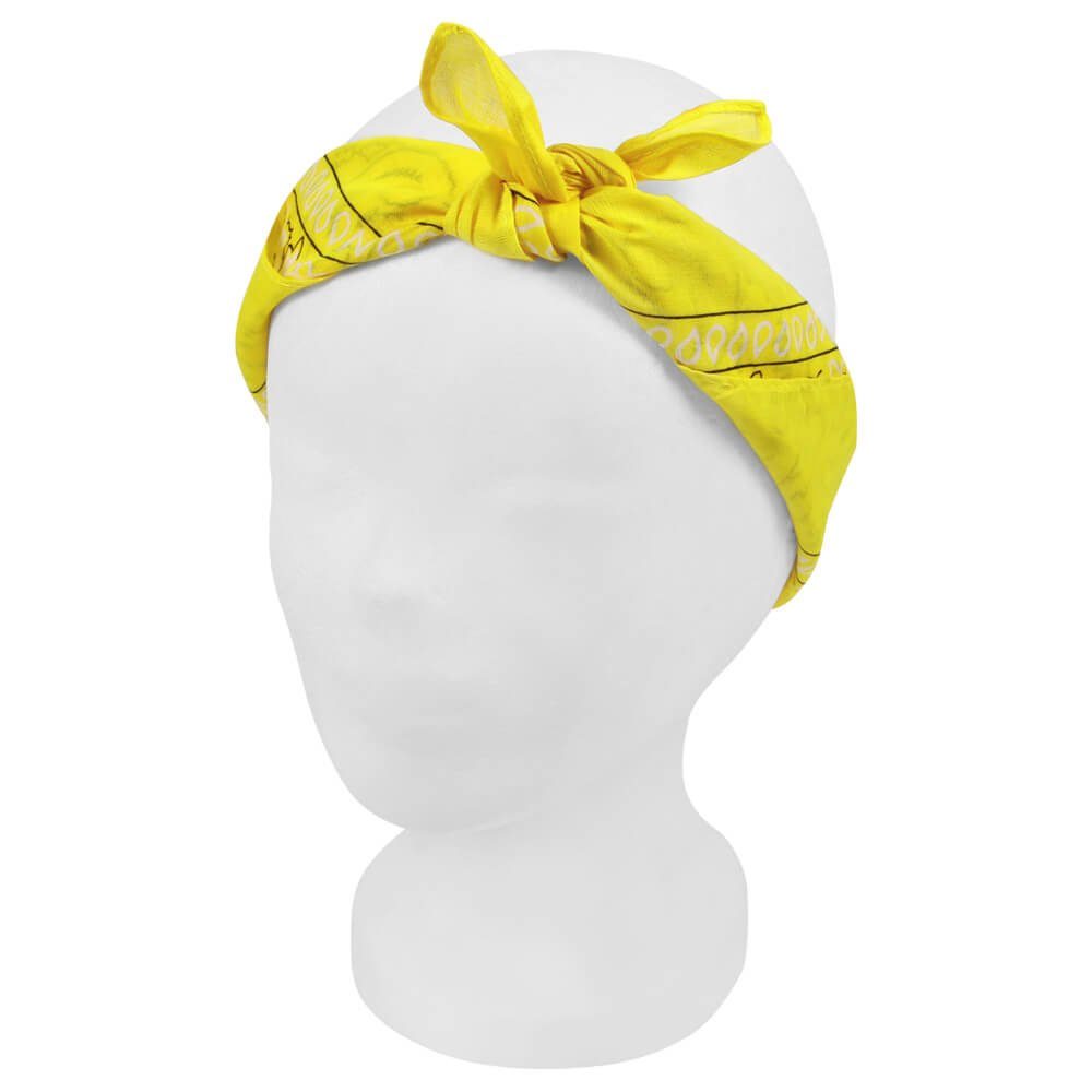 Goodman Design Kopftuch aus Bandana Paisley, Modetuch Halstuch Gelb Baumwolle