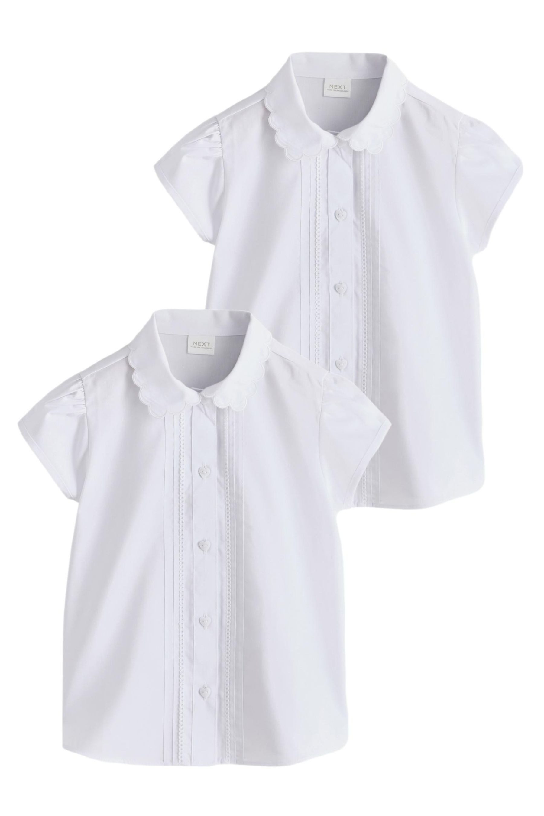 Next Shirtbluse 2er-Pack Hemden für die Schule mit Bogenkante (2-tlg)