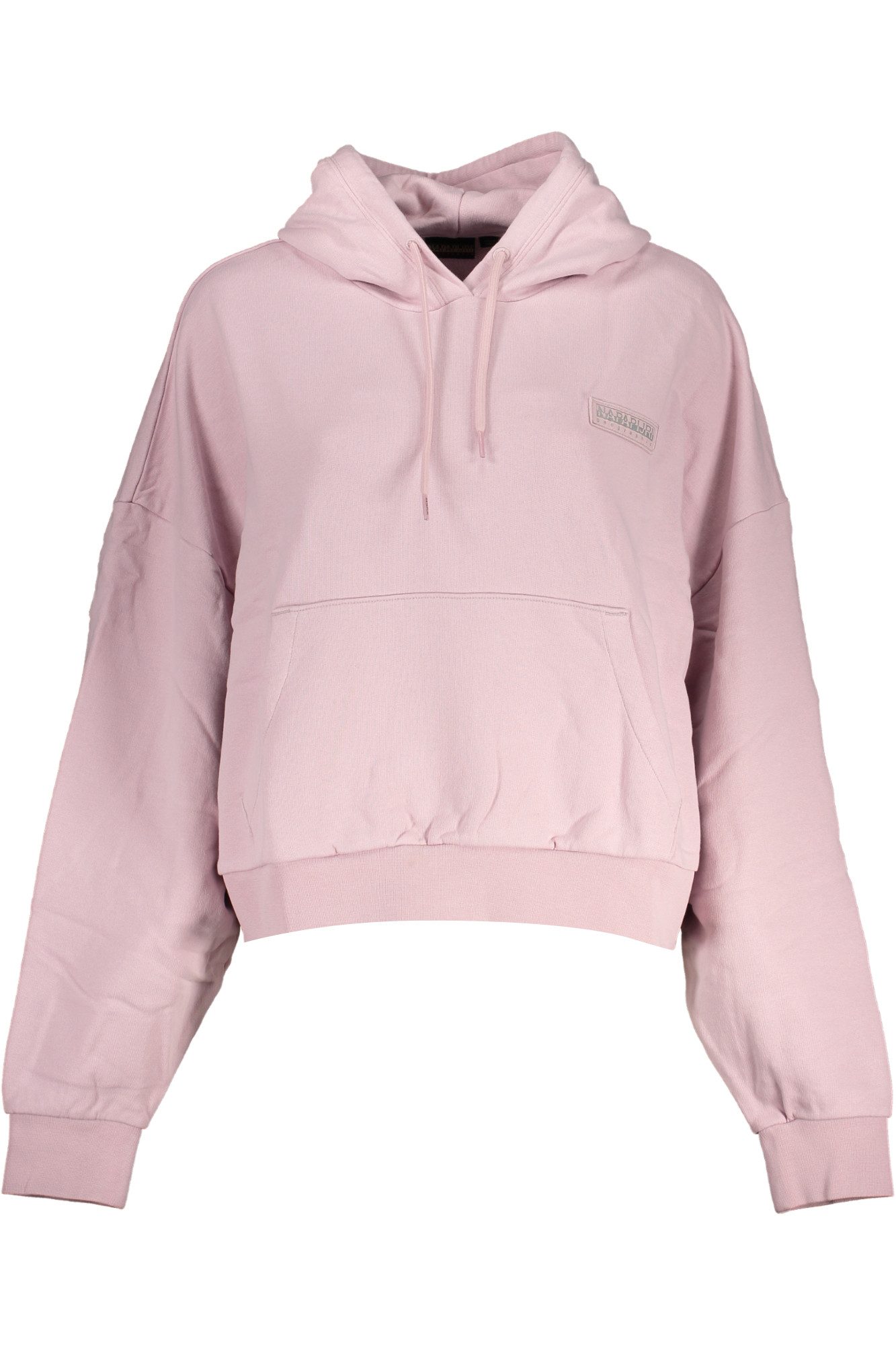 Napapijri Sweatshirt Damen Kapuzenpullover Rosa mit Applikation und